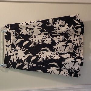 Lane Bryant Black & White Floral Skirt